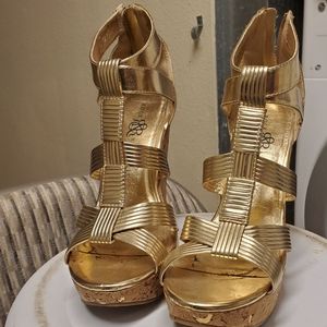 Gold shoes